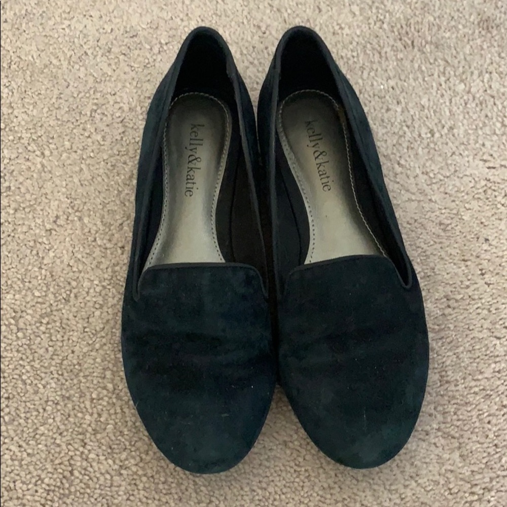 Kelly & Katie Black Suede Flats